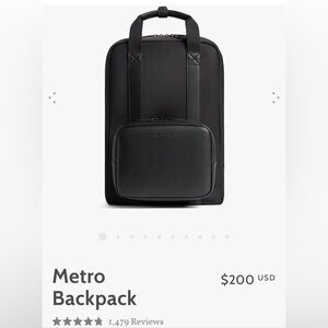 Brand New Monos Black Nylon Metro Backpack